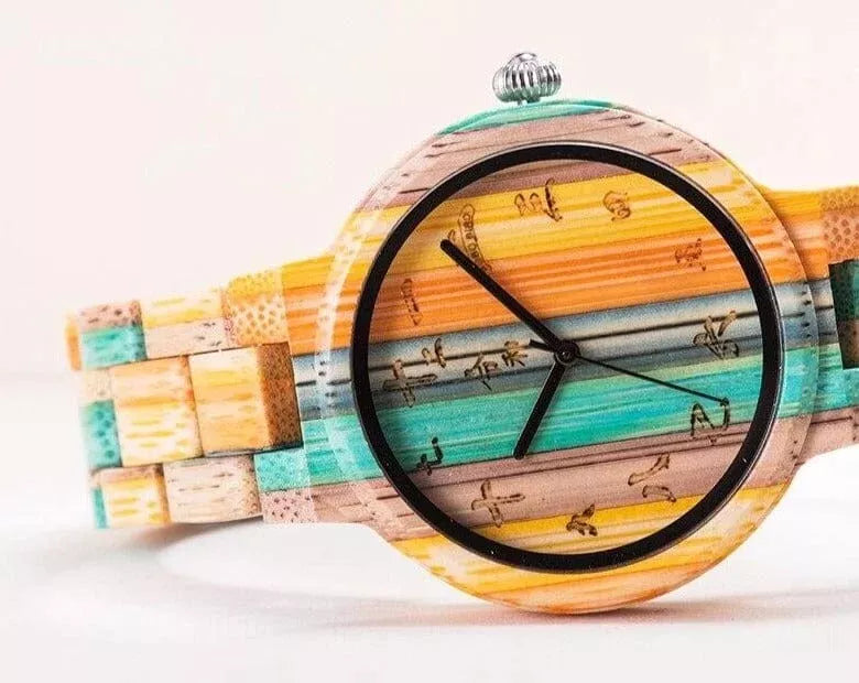 BOBO BIRD Women's Geometric Zebra Wood Watch Unique Elegant Quartz GT012-2A