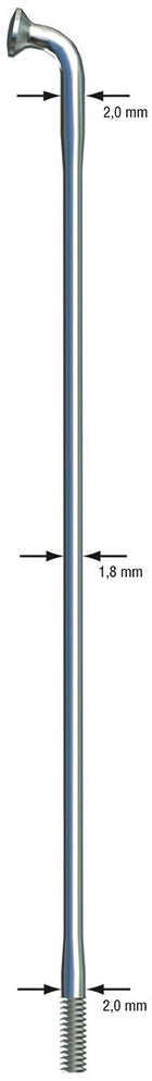 Sapim Force Silver Double Butted Single Spoke  14G