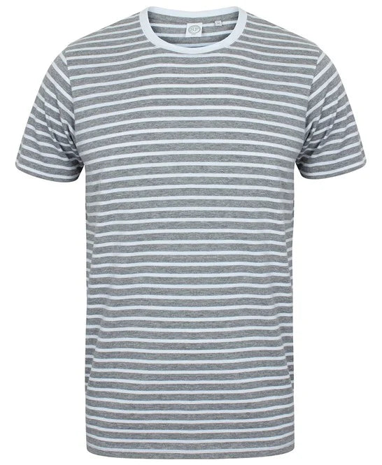 Heather Grey/ White Striped T