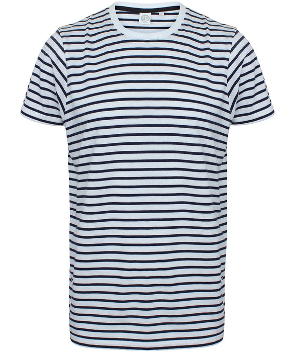Unisex Heather Grey/ White Striped T