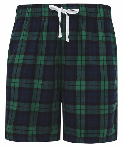 SF Clothing tartan lounge shorts in navy and green check