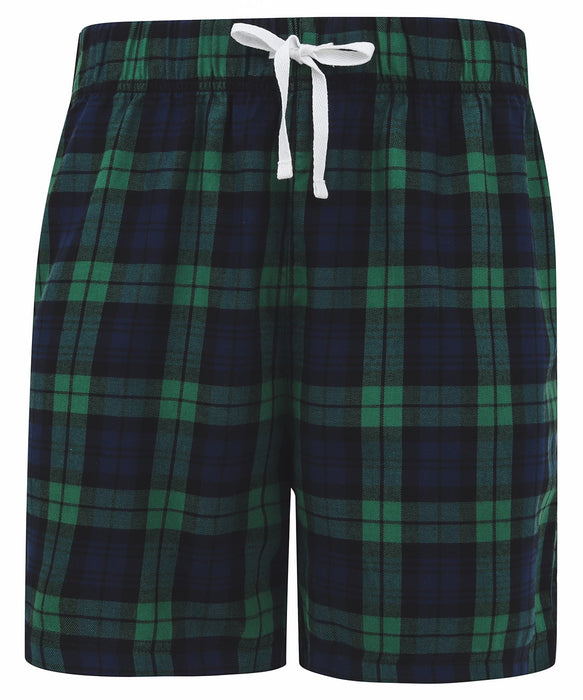 SF Clothing tartan lounge shorts in navy and green check