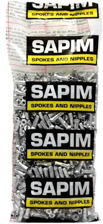 Sapim spoke nipples “Polyax” 12mm silver Brass 14g