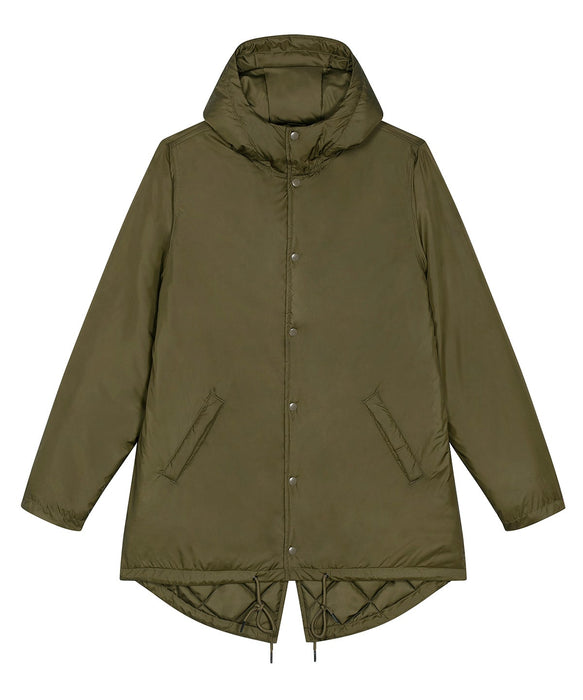 Stanley/Stella SX204 unisex padded parka jacket in British Khaki