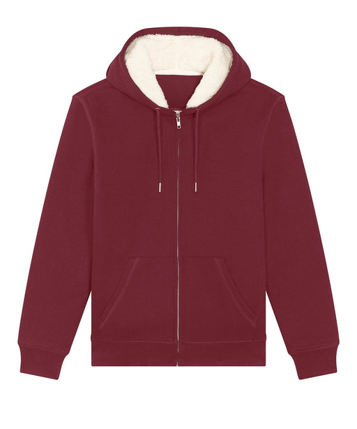 Stanley/Stella SX222 Hygger sherpa zip-through sweatshirt in Burgundy