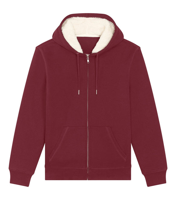 Stanley/Stella SX222 Hygger sherpa zip-through sweatshirt in Burgundy