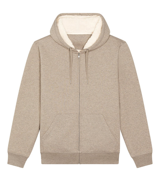 Stanley/Stella SX222 Hygger sherpa zip-through sweatshirt in Heather Sand