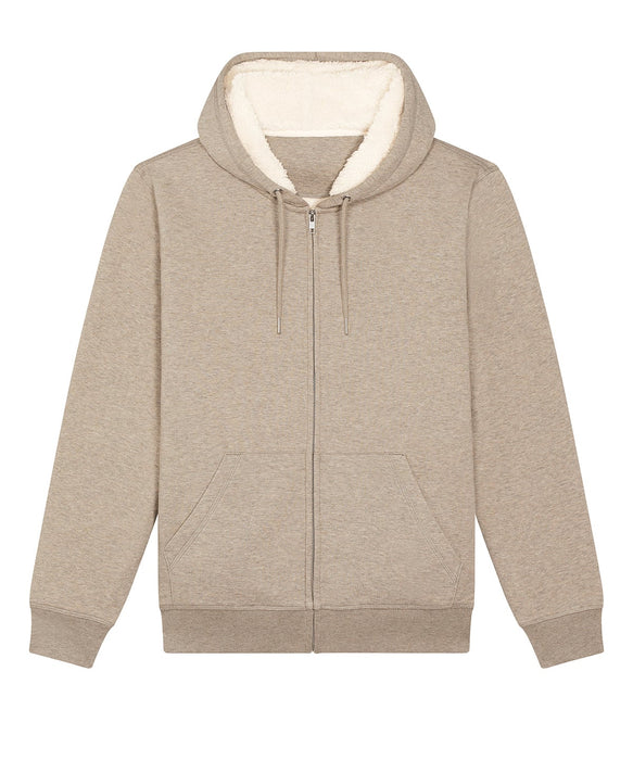 Stanley/Stella SX222 Hygger sherpa zip-through sweatshirt in Heather Sand