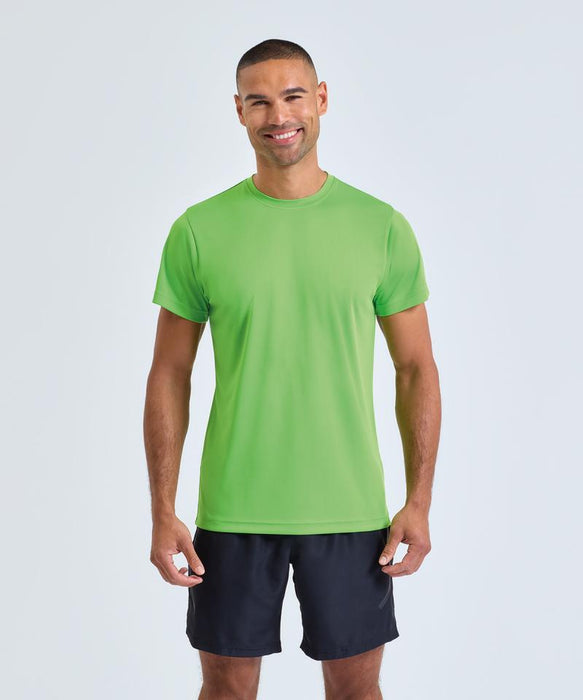 TriDri TR011 men's panelled tech tee in Lightning Green