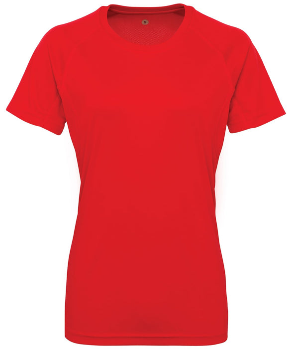 TriDri TR021 women's panelled tech tee in Fire Red
