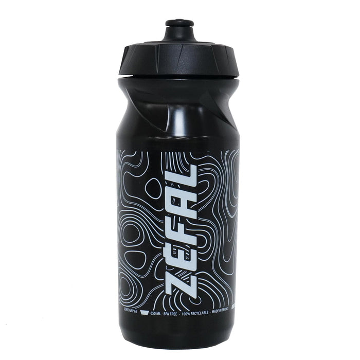 Zefal 650ml bottle in black, side view