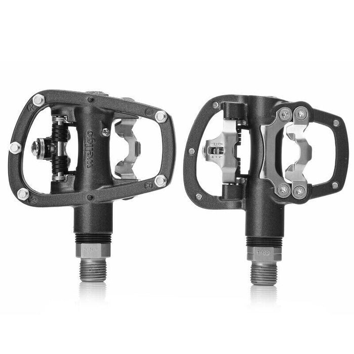Wellgo R120B MTB Dual-Purpose Self-Locking Bicycle Pedals Alloy Pedal with Cleat
