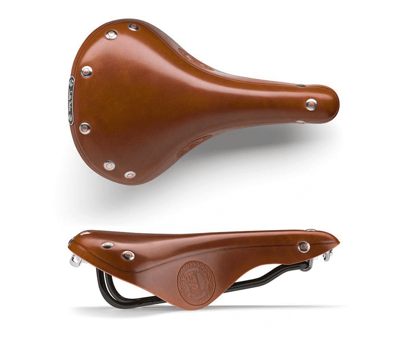 Selle Italia Epoca Leather Saddle Honey Leather Black CroMo Rails 176 x 281